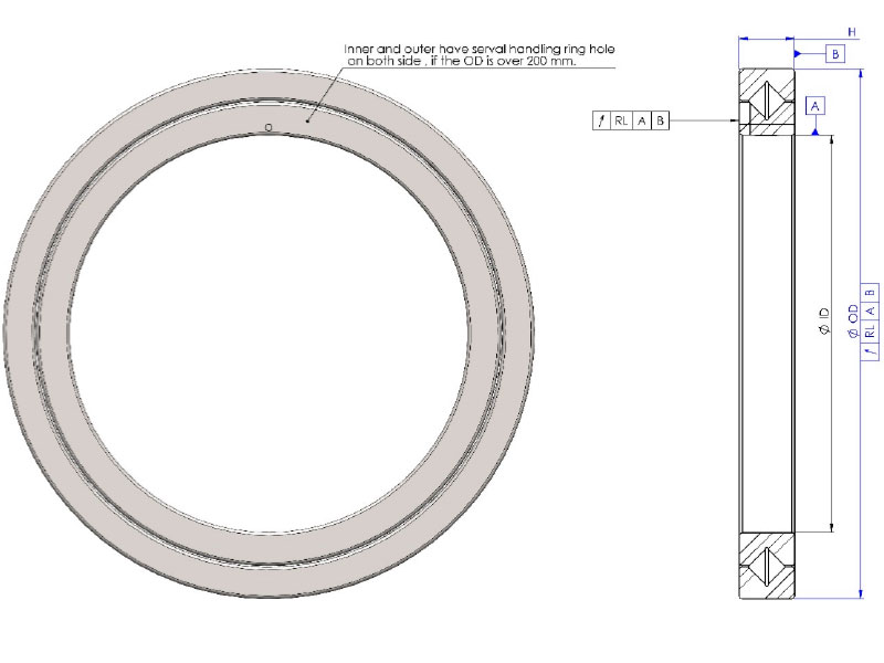 Single row Crossed Roller Bearing CBN type