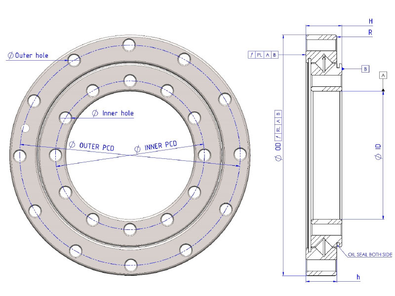 Single row Crossed Roller Bearing CBT type