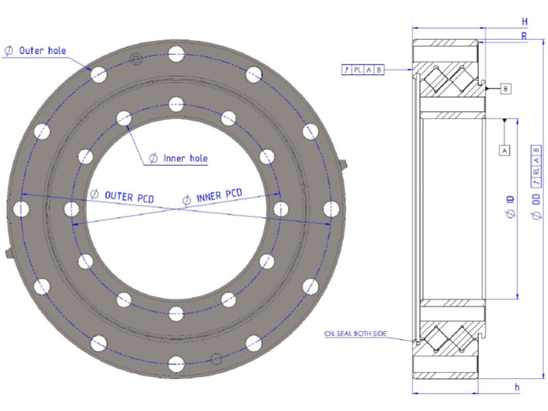 Double row Crossed Roller Bearing DCBT type